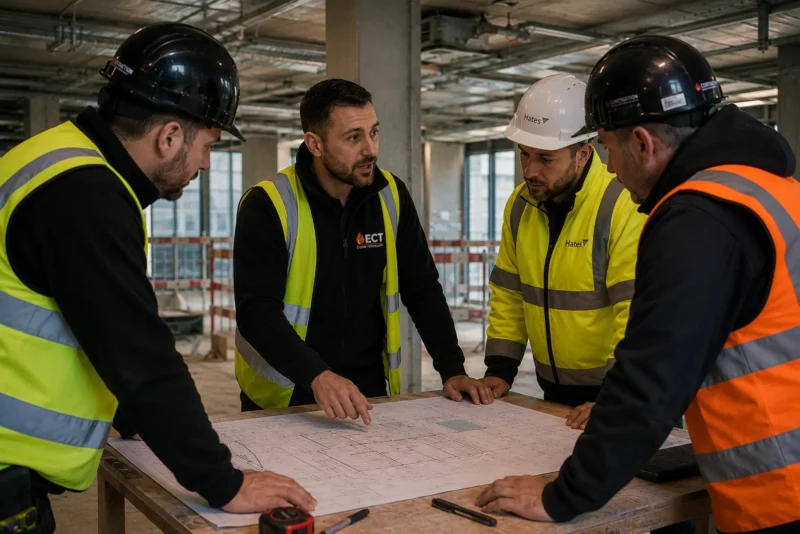 Construction Site Team Meeting